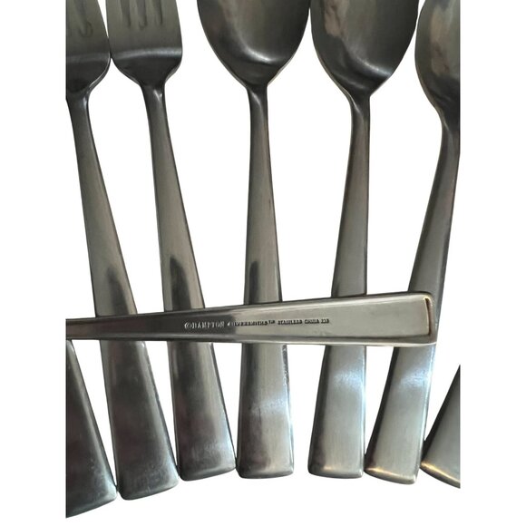 Hampton Silversmiths Flatware Set 4 Forks 4 Spoons Stainless Modern Kitchen 8 pc - Picture 3 of 3
